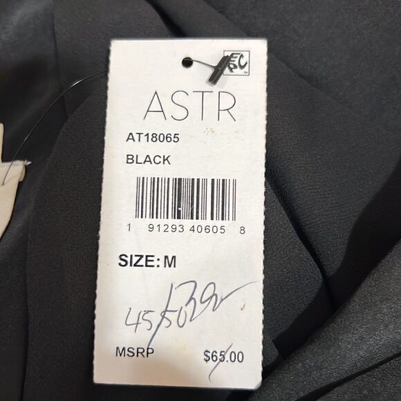 Astr the label black satin one shoulder blouse size medium NWT - Picture 13 of 14
